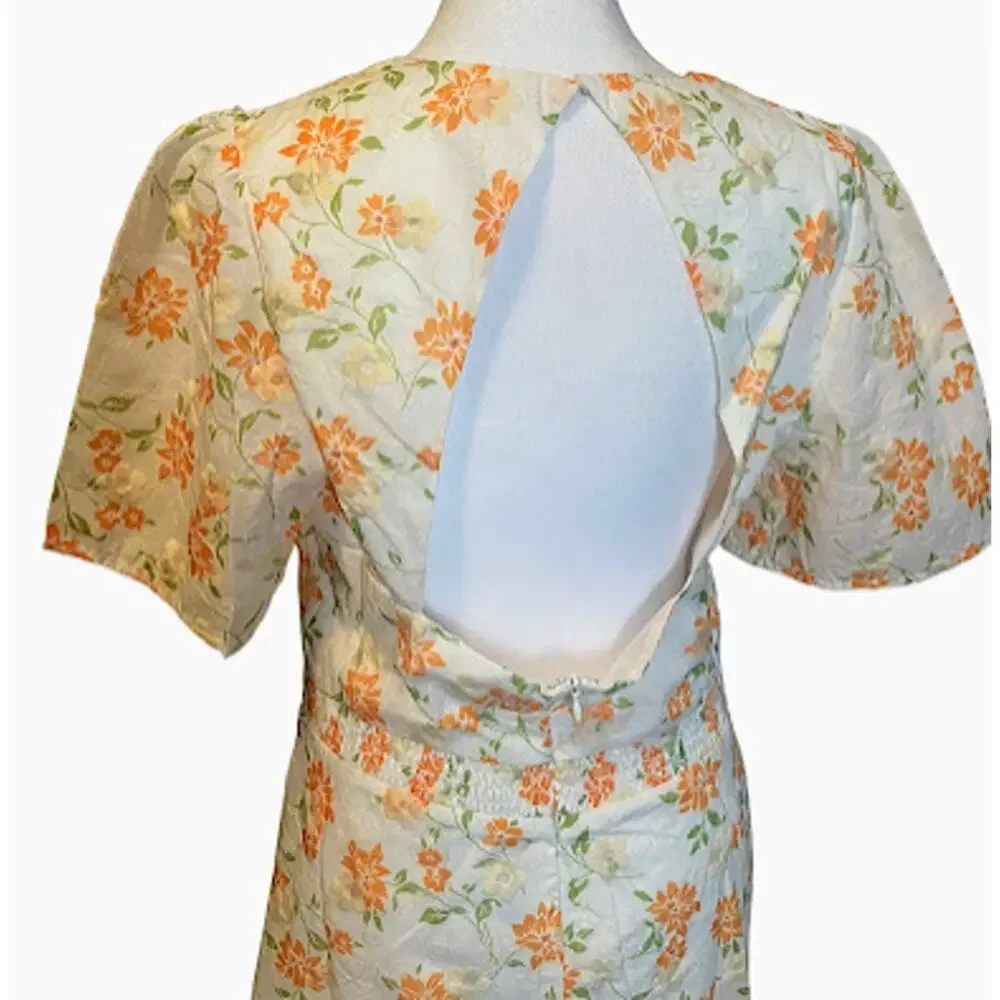 Adelyn Rae‎ Alicia Orange Floral Sheath Dress - Size Medium NWT